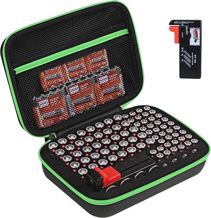 Battery Organizer Storage Case by PORTABLESTORAGECASE