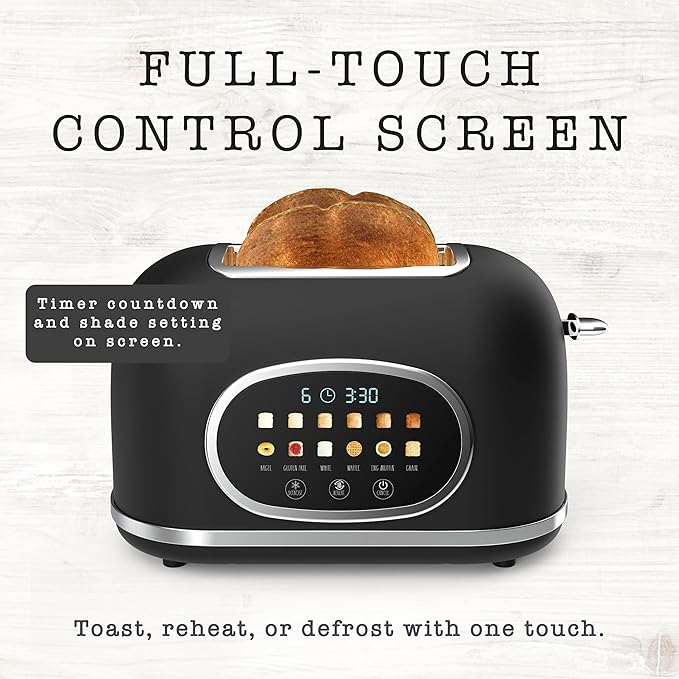 Rae Dunn Retro Digital Electric Toaster, 2 Slice Stainless Steel Toaster - Image 2