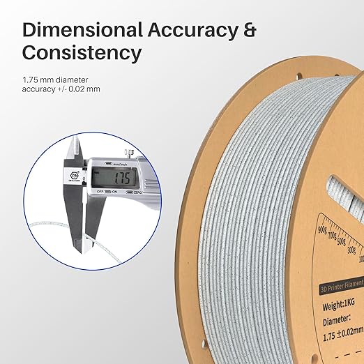 ELEGOO PLA Filament 1.75mm Marble 1KG, 3D Printer Filament Dimensional Accuracy - Image 3