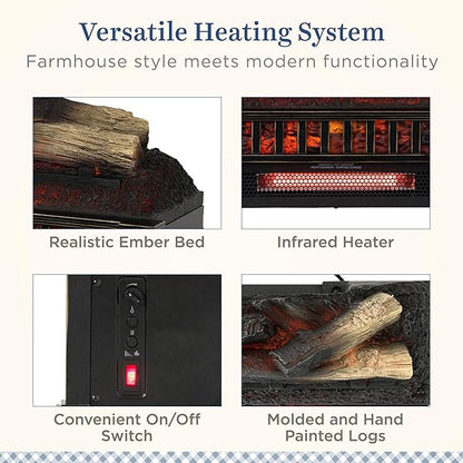 Country Living 23 inch Electric Log Set | Crackling Sound | 1000 Sq Ft Heater | - Image 5
