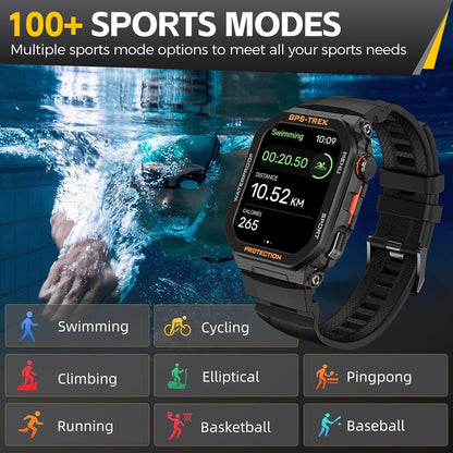 military smart watches for men built-in gps with, side view