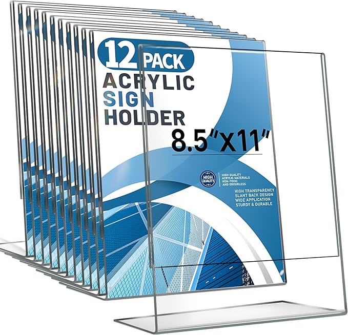 Aheroi 12 PCS Acrylic Sign Display Stands by Aheroi