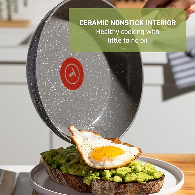 T-fal Revive Ceramic Cookware Sets, Pots and Pans Set Nonstick, Ceramic Non - Image 3