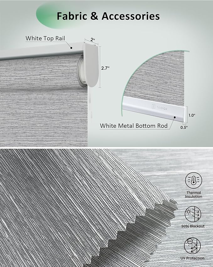 Yoolax Motorized Blinds App Control, Light Filtering Motorized Shades - Image 5