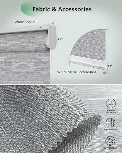 Yoolax Motorized Blinds App Control, Light Filtering Motorized Shades - Image 5