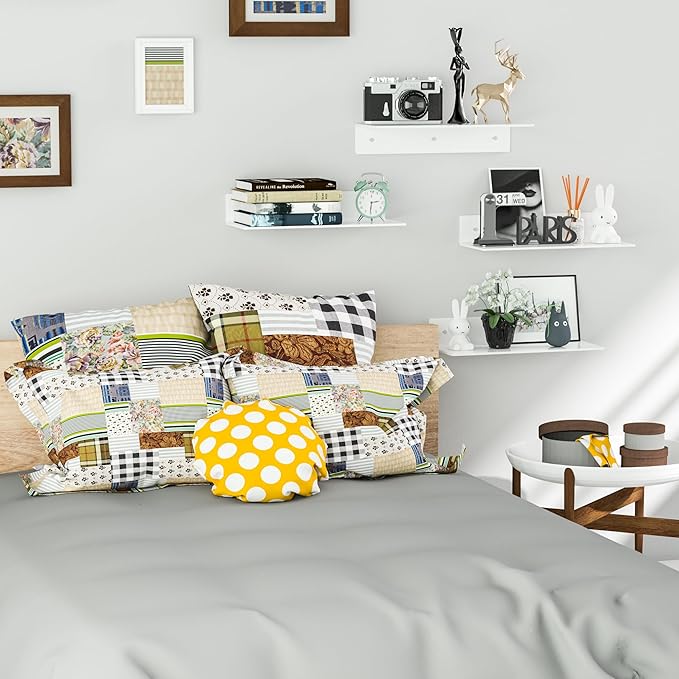 12 Inches White Acrylic Wall Shelves Set of 4, Wall Mounted Shelves Moel Car - Image 2