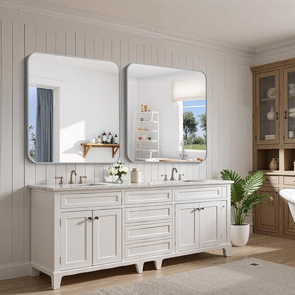 FORBATH 40x36 Inch Silver Bathroom Mirror - Image 3