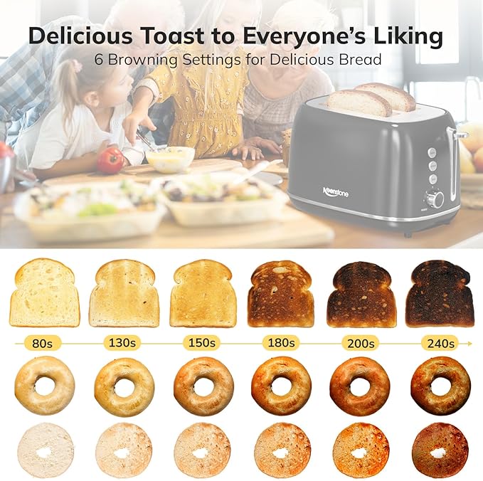 2 Slice Retro Stainless Steel Toaster - Image 3
