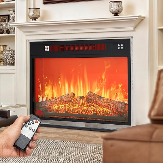 DWVO 23 Inches Electric Fireplace Insert, Recessed Fireplace Heater - Image 3
