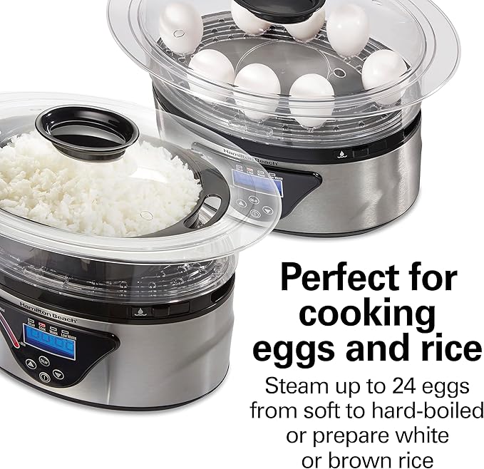 Hamilton Beach Digital Electric Food Steamer & Rice Cooker - Image 5