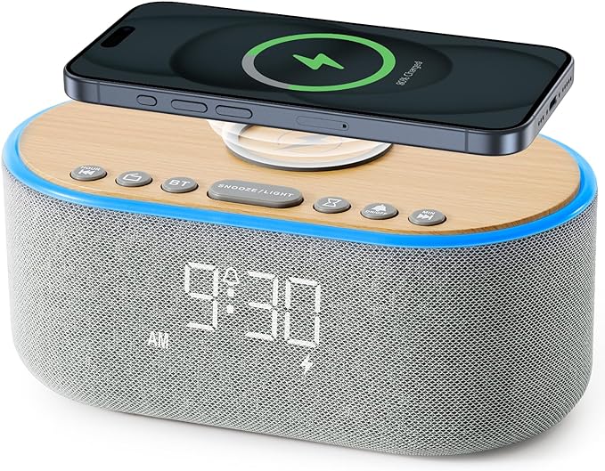 uscce Alarm Clock Bluetooth FM Radio: 10W Stereo Sound Speaker by USCCE