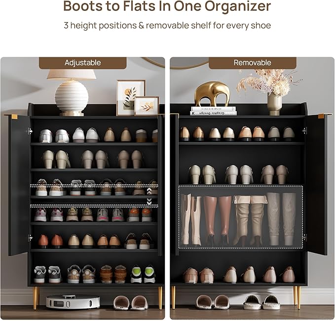 SICOTAS Shoe Cabinet with Fluted Doors - Image 3