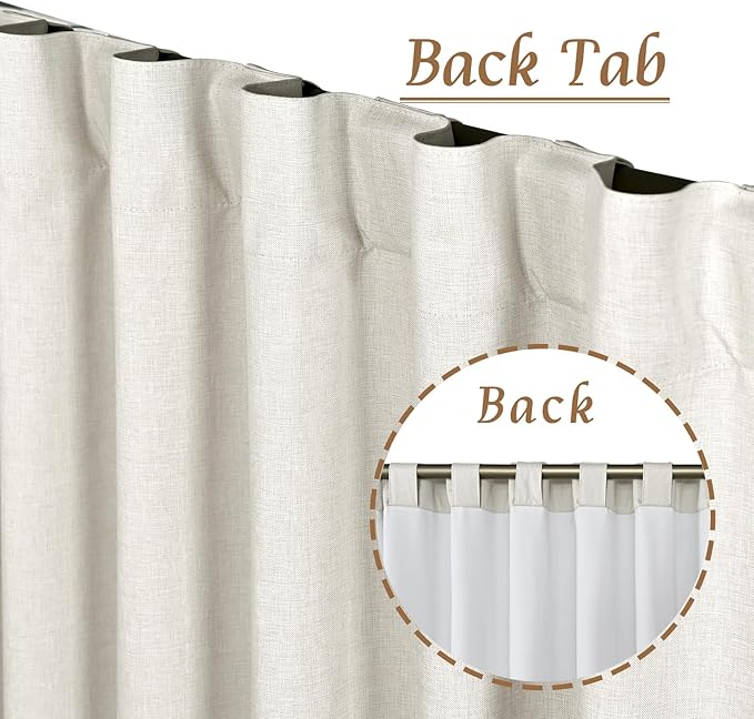 LAMIT 100% Blackout Short Linen Curtains - Image 2