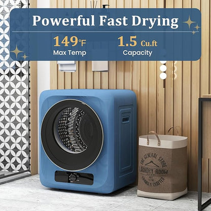 Auertech 1.5 Cu.Ft Portable Clothes Dryer, 850 W Front Load Electric Dryer - Image 3