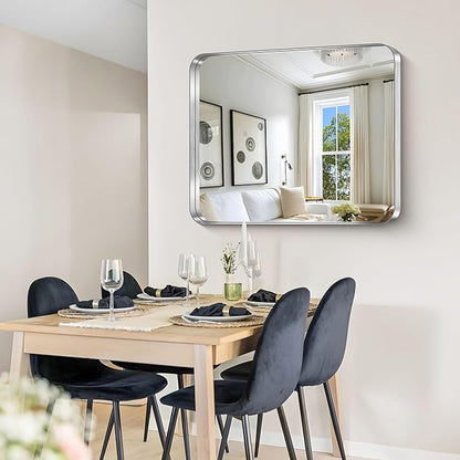 CIRCUMI Silver Bathroom Mirror, Rounded Corner, Tempered Glass, Mirror - Image 5
