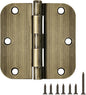 TDCHINGES 3 Pack Antique Brass Door Hinges 3.5 Inch Black Interior 3 1/2" by TDCHINGES