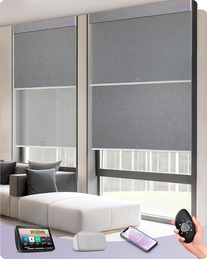 Graywind Motorized Dual Shades for Windows Smart Double Blinds Blackout and by Graywindbeyondshading