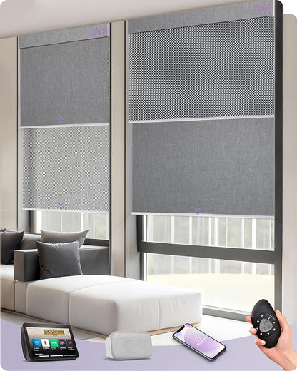 Graywind Motorized Dual Shades for Windows Smart Double Blinds Blackout and by Graywindbeyondshading