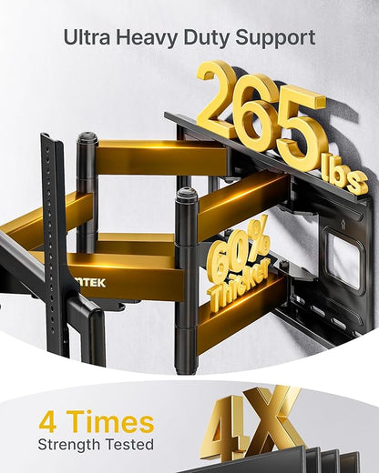 monTEK Heavy Duty XXL Full Motion TV Wall Mount - Image 3