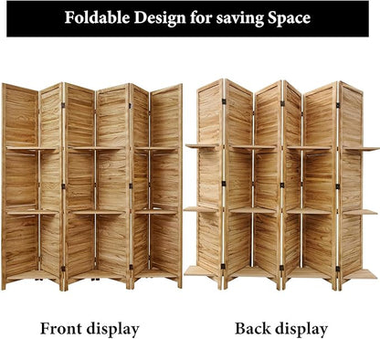 Partition Room Dividers, Folding Wood Privacy Screen - Image 6