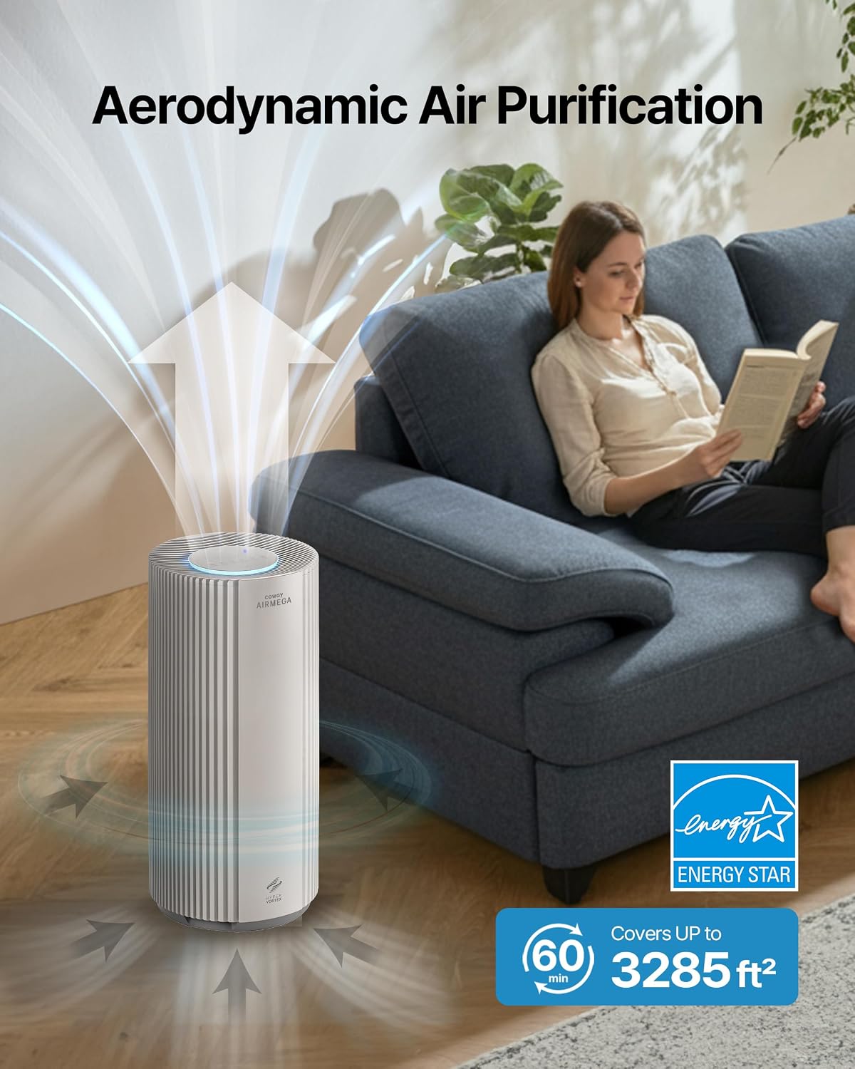coway air purifier for large room whole home, close-up detail