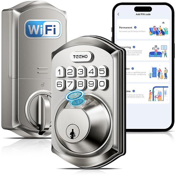 TEEHO TE012W WiFi Smart Lock, Fingerprint Door Lock by TEEHO