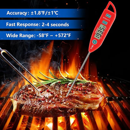 BOMATA 6 Pack Waterproof IPX7 Meat Thermometer Instant Read Food Thermometer - Image 3
