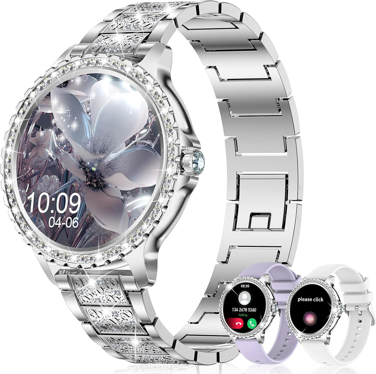 smart watch for women with diamonds (answer/make call),1.32''full, main product view