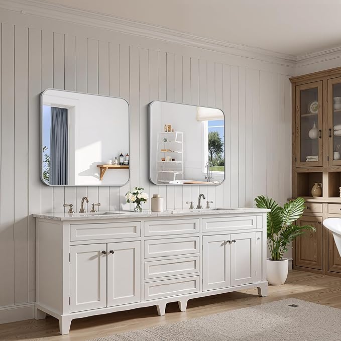 FORBATH 30x30 Inch Silver Bathroom Mirror - Image 3