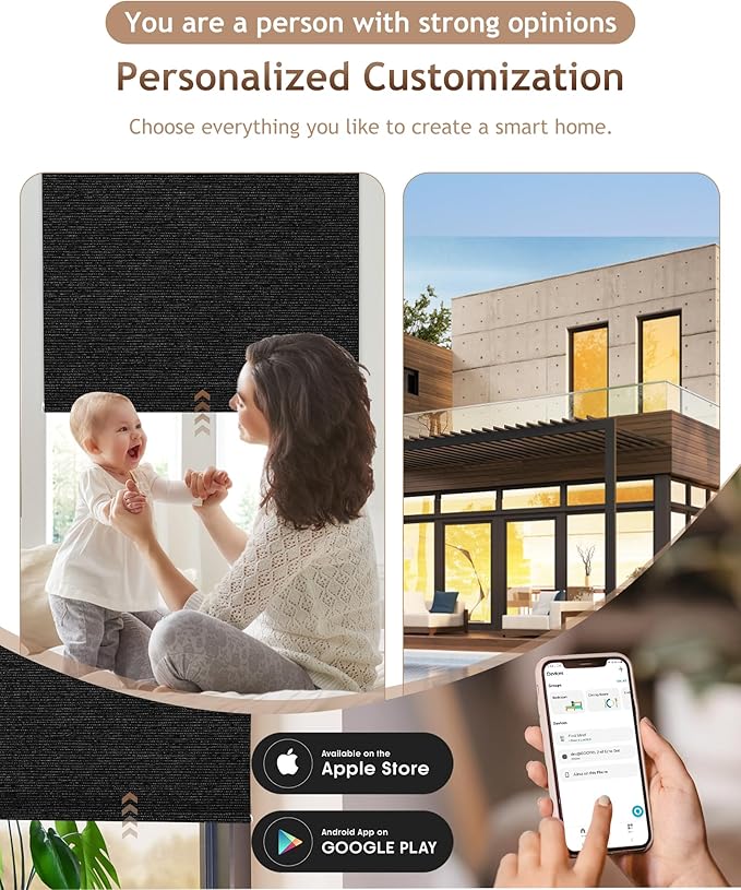 Kincmo Motorized Blinds with Remote, 100% Blackout Motorized Roller Shades Work - Image 2