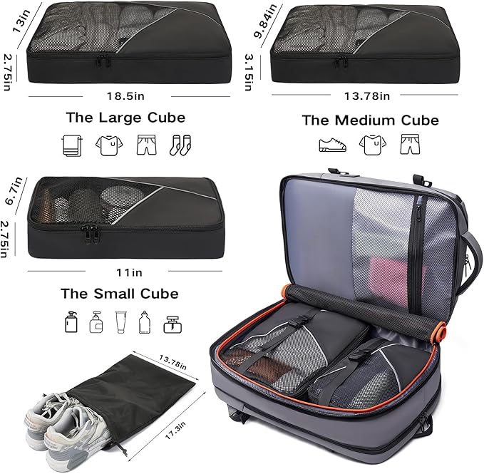 Laptop Backpack for Women, 50L Carry On Backpack Men, Expandable Flight - Image 2