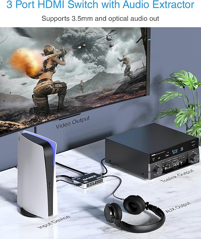 Kinivo HDMI Switch with Audio Extractor 360BNT - Image 2