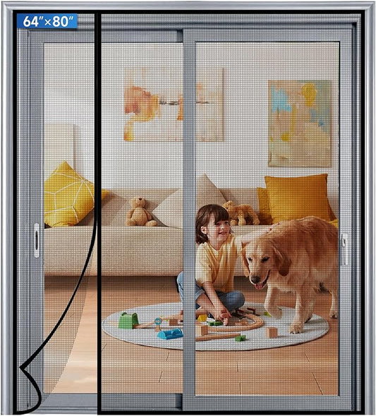 Magnetic Screen Door Left Right Side Opening Upgraded PET Mesh Greater Than by Longeas