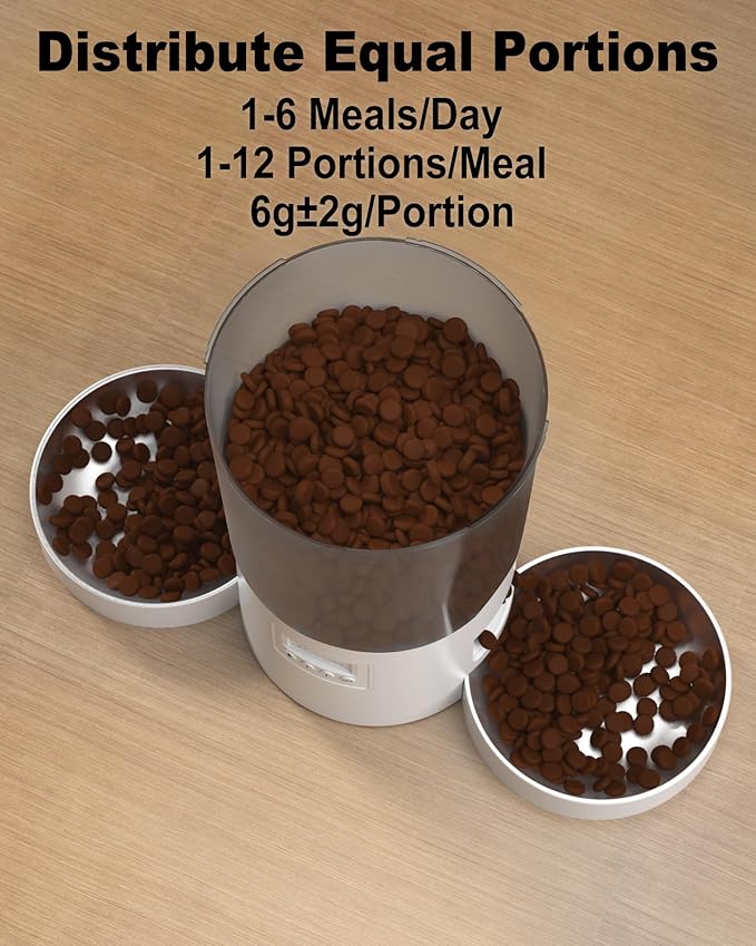 Automatic Cat Feeder for 2 Cats, 4.2L Dual Food Dispenser, Portion Control - Image 4