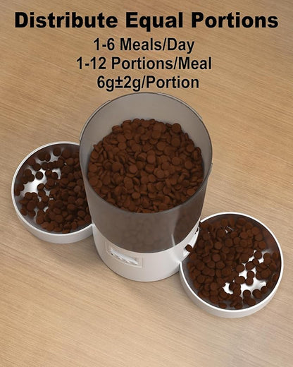 Automatic Cat Feeder for 2 Cats, 4.2L Dual Food Dispenser, Portion Control - Image 4