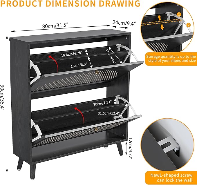 Shoe Storage Cabinet for Entryway - Image 2