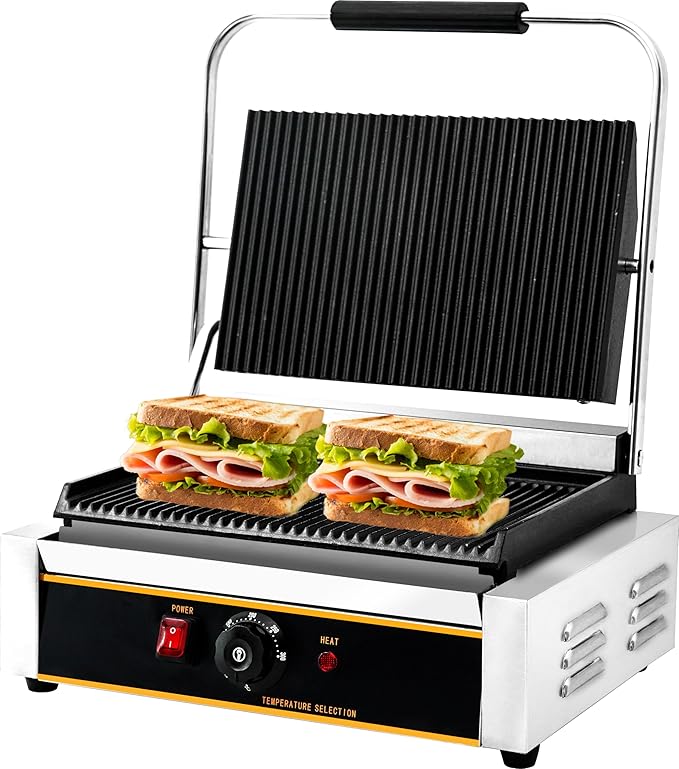 Commercial Panini Press Grill 2200W Countertop Electric Sandwich Maker by Unknown
