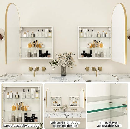 20 x 30 Medicine Cabinet with Mirror, Metal Framed Medicine Cabinet Wall Mount - Image 4