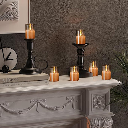 6Pack Glass Flickering Flameless Candles - Image 6
