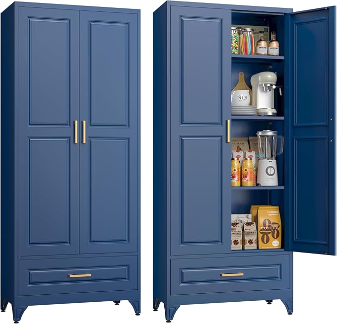 75" Tall Metal Storage Cabinet, Kitchen Pantry Storage Cabinets by MetalMax