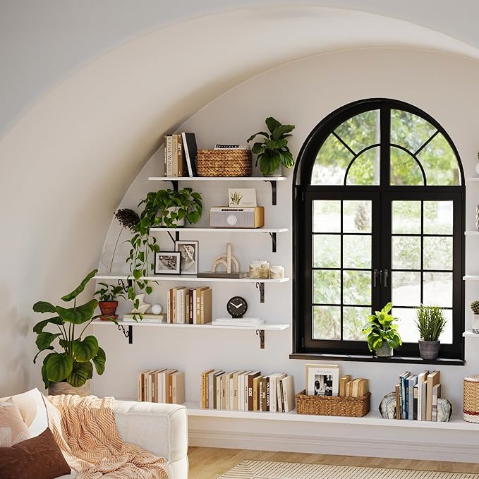 DINZI LVJ Long Wall Shelves, 23.6" Large Floating Shelves Set of 2, Farmhouse - Image 7