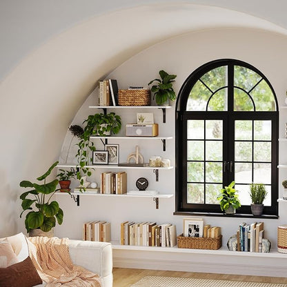 DINZI LVJ Long Wall Shelves, 23.6" Large Floating Shelves Set of 2, Farmhouse - Image 7