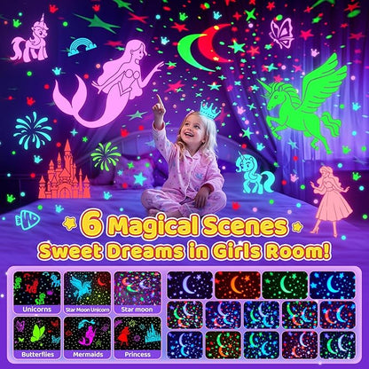 Onefire Girls Toys for Girl Gifts, 6 Films Light Projector Unicorn Toys for - Image 3