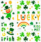 6 Pcs St Patricks Day Window clings–Reusable Window Cling for Glass Windows | Reusable window stickers for window clings with Shamrock Irish Rainbow Gnome Gel Window Clings for St Patrick Day Decorations