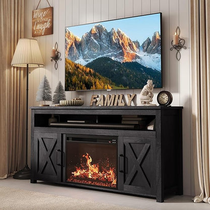 BELLEZE 58" Farmhouse Fireplace TV Stand - Image 7