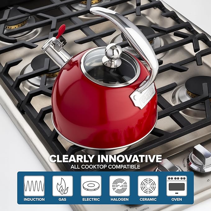 Viking 3-Ply Stainless Steel Tea Kettle, 2.6 Quart Stovetop Hot Water Pot - Image 5