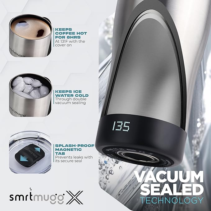 X Heated Coffee Mug 19 oz., 8 Hour Battery Life, Self-Heating, Adjustable Temp - Image 4