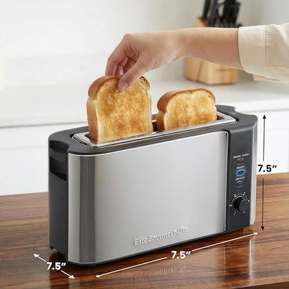 Elite Gourmet ECT3200 2-Slice, 1 Long Slot, Slim Toaster, 6 Toast Settings - Image 4