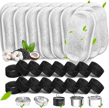 Cat Water Fountain Filters, 32 Pack Cat Replacement Filters by Whksoy