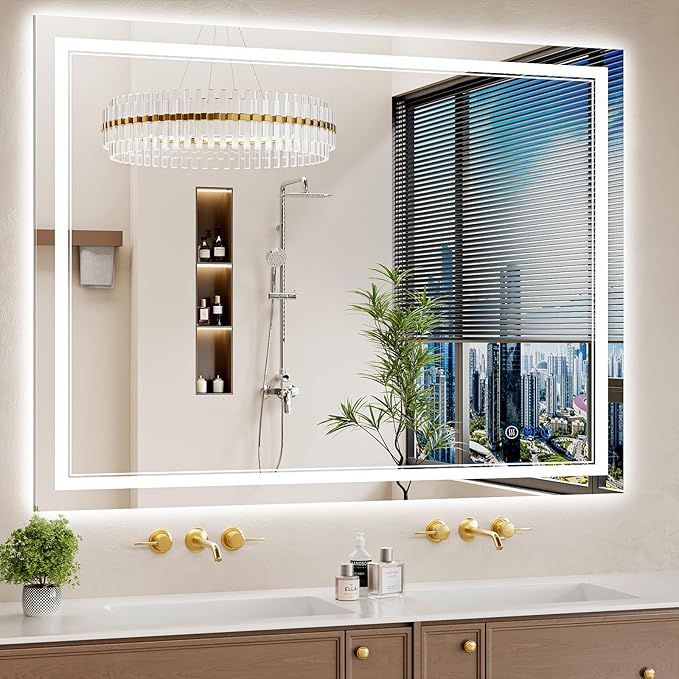 36"x48" LED Bathroom Mirror by WISSMILESHOME